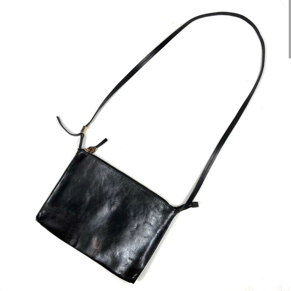 Clare V Black Leather Crossbody Bag